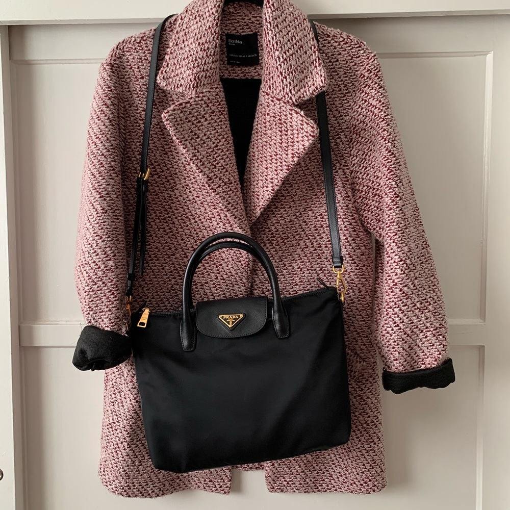 Prada Flap Tessuto Saffiano Leather Crossbody